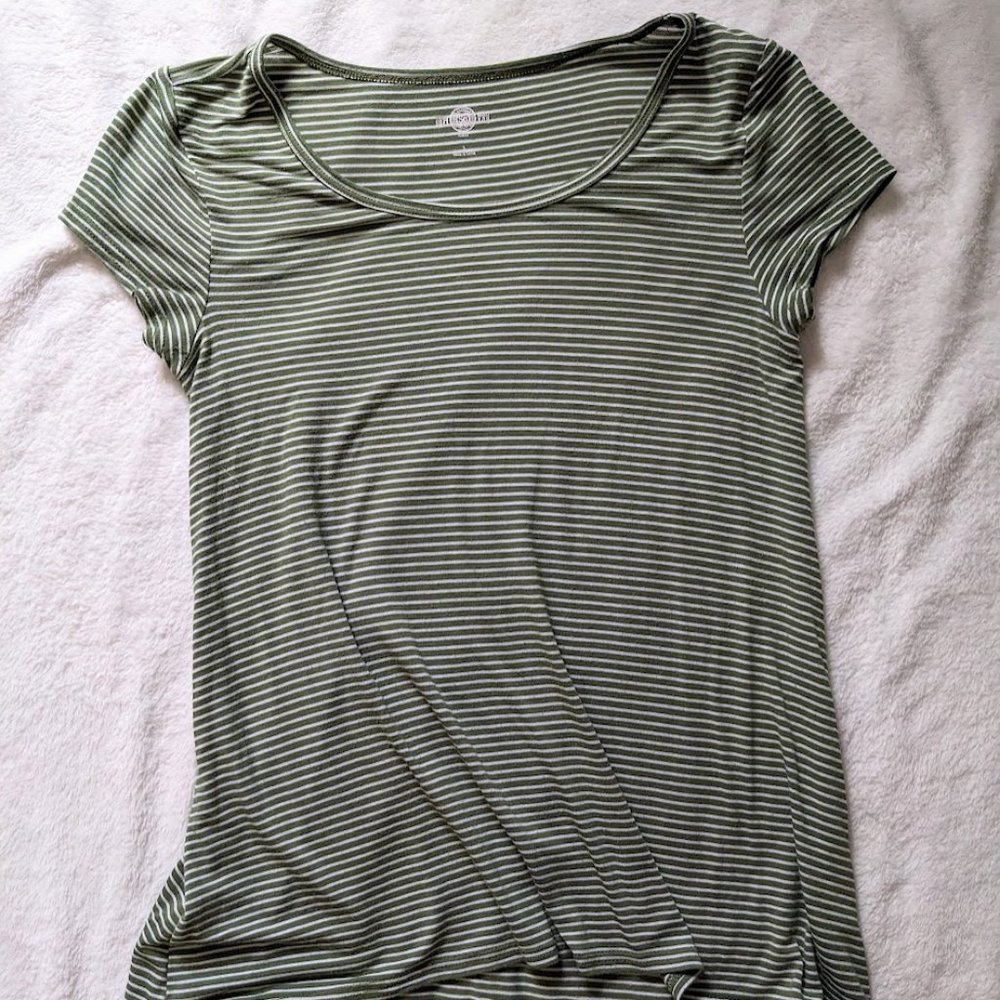 Green and White Striped - Relaxed Fit - SO / American Heritage T Shirt